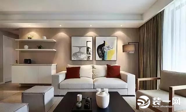 100平两室一厅装修效果图 上海正荣国领装修实景图