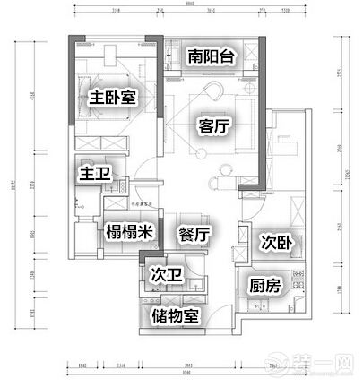 三居室装修样板间